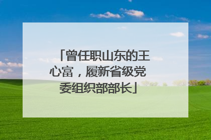 曾任职山东的王心富，履新省级党委组织部部长