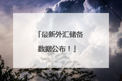 最新外汇储备数据公布！