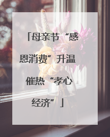 母亲节“感恩消费”升温 催热“孝心经济”