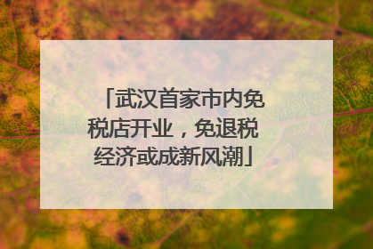 武汉首家市内免税店开业，免退税经济或成新风潮