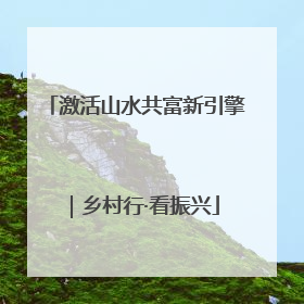 激活山水共富新引擎｜乡村行·看振兴