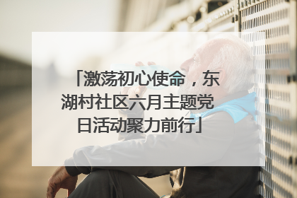 激荡初心使命，东湖村社区六月主题党日活动聚力前行