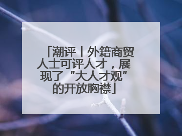 潮评丨外籍商贸人士可评人才，展现了“大人才观”的开放胸襟