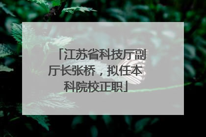 江苏省科技厅副厅长张桥，拟任本科院校正职