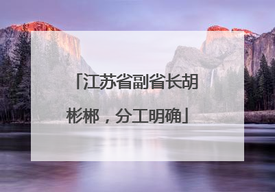 江苏省副省长胡彬郴，分工明确