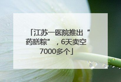 江苏一医院推出“药膳粽”，6天卖空7000多个