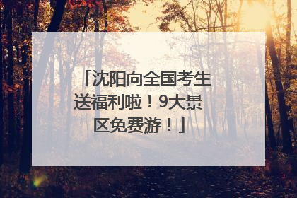 沈阳向全国考生送福利啦！9大景区免费游！