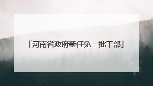 河南省政府新任免一批干部