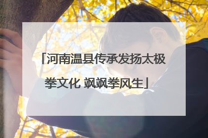 河南温县传承发扬太极拳文化 飒飒拳风生
