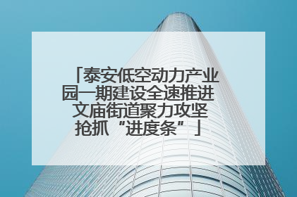 泰安低空动力产业园一期建设全速推进 文庙街道聚力攻坚抢抓“进度条”