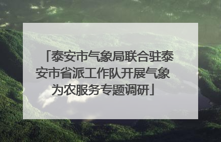 泰安市气象局联合驻泰安市省派工作队开展气象为农服务专题调研