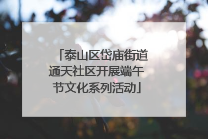 泰山区岱庙街道通天社区开展端午节文化系列活动