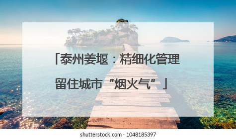 泰州姜堰：精细化管理留住城市“烟火气”