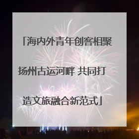 海内外青年创客相聚扬州古运河畔 共同打造文旅融合新范式