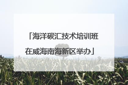 海洋碳汇技术培训班在威海南海新区举办