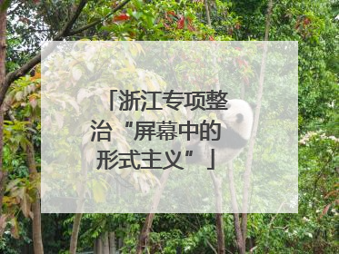 浙江专项整治“屏幕中的形式主义”