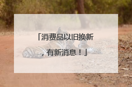 消费品以旧换新，有新消息！