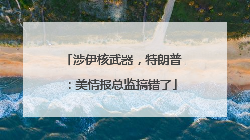 涉伊核武器，特朗普：美情报总监搞错了