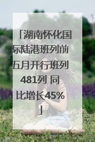 湖南怀化国际陆港班列前五月开行班列481列 同比增长45%