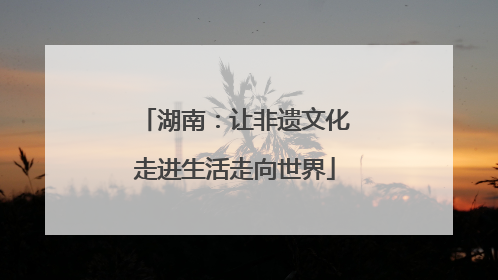 湖南：让非遗文化走进生活走向世界