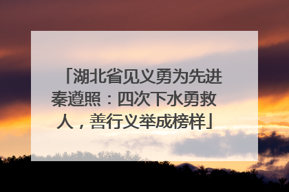 湖北省见义勇为先进秦遵照：四次下水勇救人，善行义举成榜样