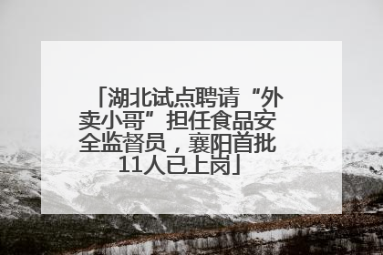 湖北试点聘请“外卖小哥”担任食品安全监督员，襄阳首批11人已上岗