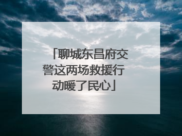 聊城东昌府交警这两场救援行动暖了民心