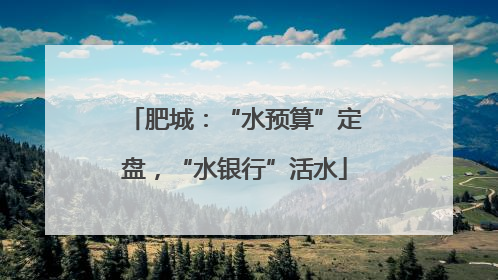 肥城：“水预算”定盘，“水银行”活水