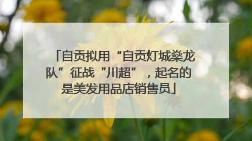 自贡拟用“自贡灯城燊龙队”征战“川超”，起名的是美发用品店销售员
