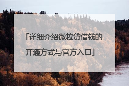 详细介绍微粒贷借钱的开通方式与官方入口