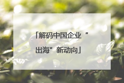 解码中国企业“出海”新动向