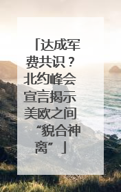 达成军费共识？北约峰会宣言揭示美欧之间“貌合神离”