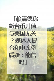 赖清德称新台币升值与美国无关？媒体人提台积电案例质疑：能信吗