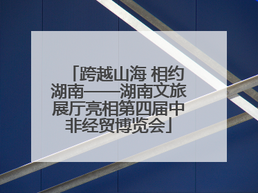 跨越山海 相约湖南——湖南文旅展厅亮相第四届中非经贸博览会