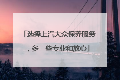 选择上汽大众保养服务，多一些专业和放心