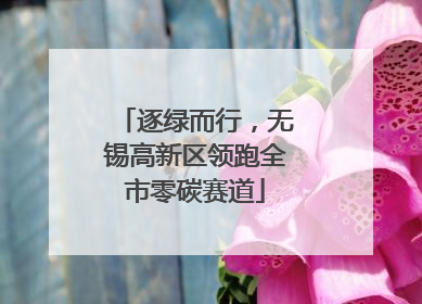 逐绿而行，无锡高新区领跑全市零碳赛道