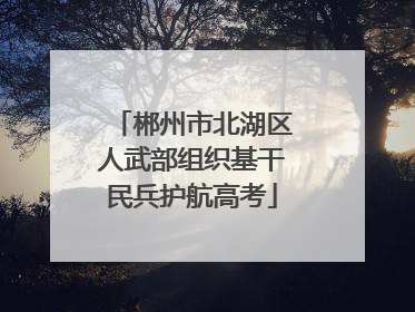 郴州市北湖区人武部组织基干民兵护航高考