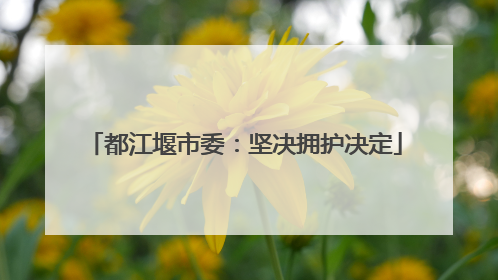 都江堰市委：坚决拥护决定