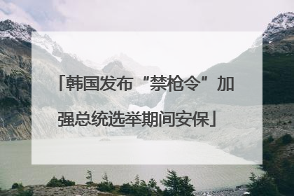 韩国发布“禁枪令”加强总统选举期间安保