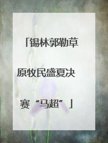 锡林郭勒草原牧民盛夏决赛“马超”