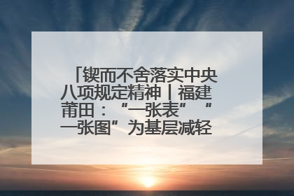 锲而不舍落实中央八项规定精神丨福建莆田：“一张表”“一张图”为基层减轻“数字负担”