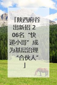 陕西府谷出新招 206名“快递小哥”成为基层治理“合伙人”