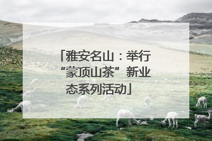 雅安名山：举行“蒙顶山茶”新业态系列活动