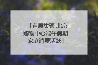 首展集聚 北京购物中心端午假期家庭消费活跃