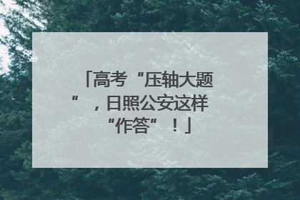 高考“压轴大题”，日照公安这样“作答”！