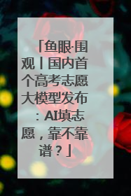 鱼眼·围观丨国内首个高考志愿大模型发布：AI填志愿，靠不靠谱？