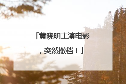 黄晓明主演电影，突然撤档！