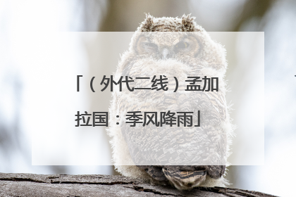 （外代二线）孟加拉国：季风降雨