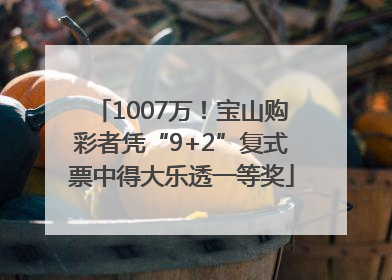1007万！宝山购彩者凭“9+2”复式票中得大乐透一等奖