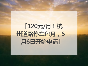 120元/月！杭州道路停车包月，6月6日开始申请